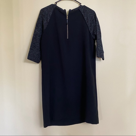 Loft Black A Line Dress with Sweater Sleeves - Picture 3 of 3
